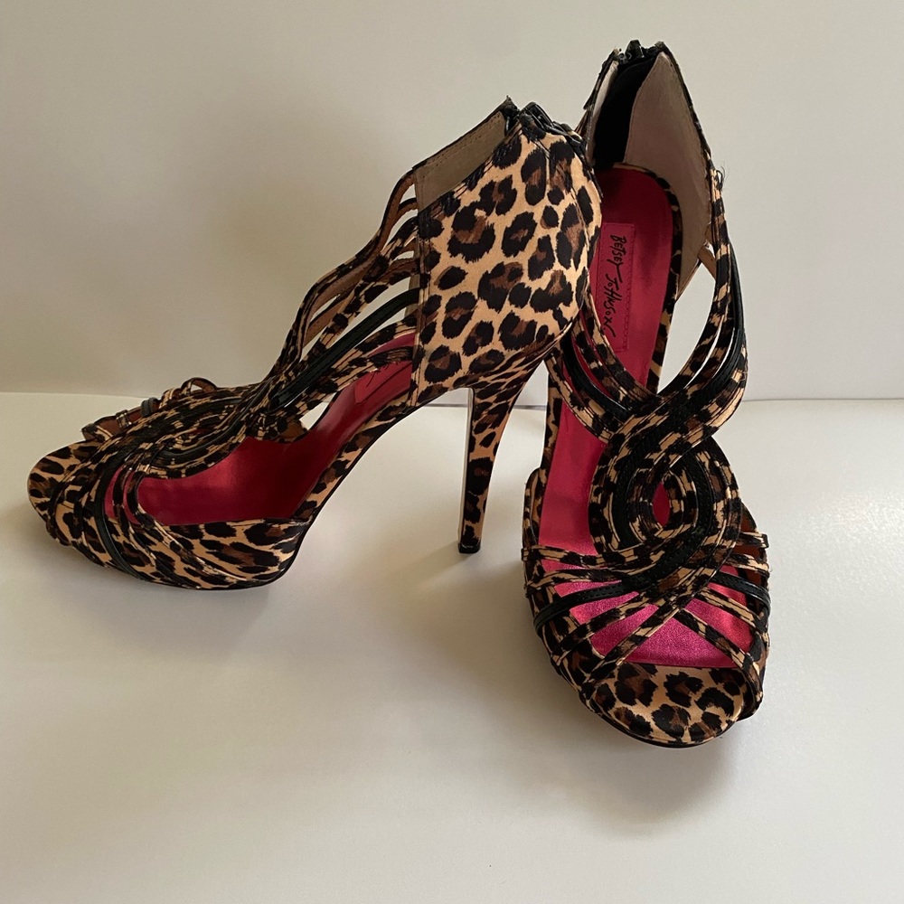 Betsey Johnson Animal Print Strappy Heels